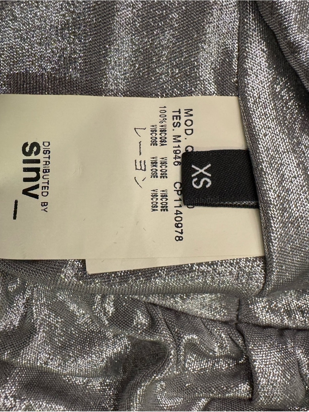 McQ by Alexander McQueen Silver Metallic Draped Tank Top - Picture 4 of 5